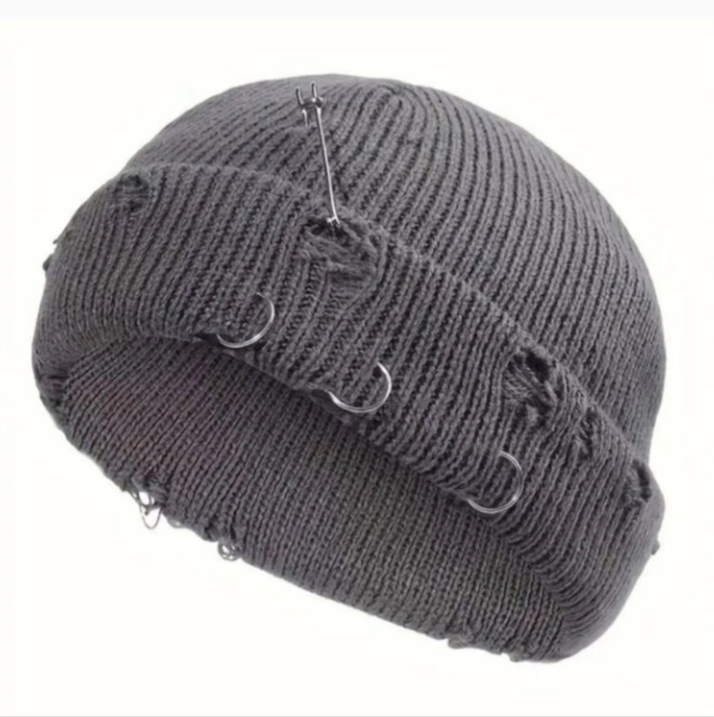 Unisex Edgy gray Knit Beanie
